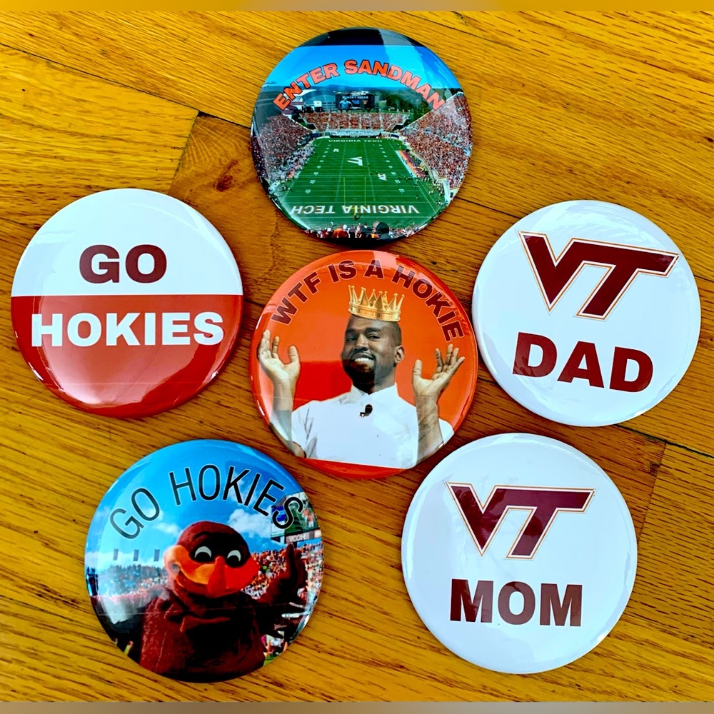Virginia Tech University Hokies Set of 6 Game Day Pins